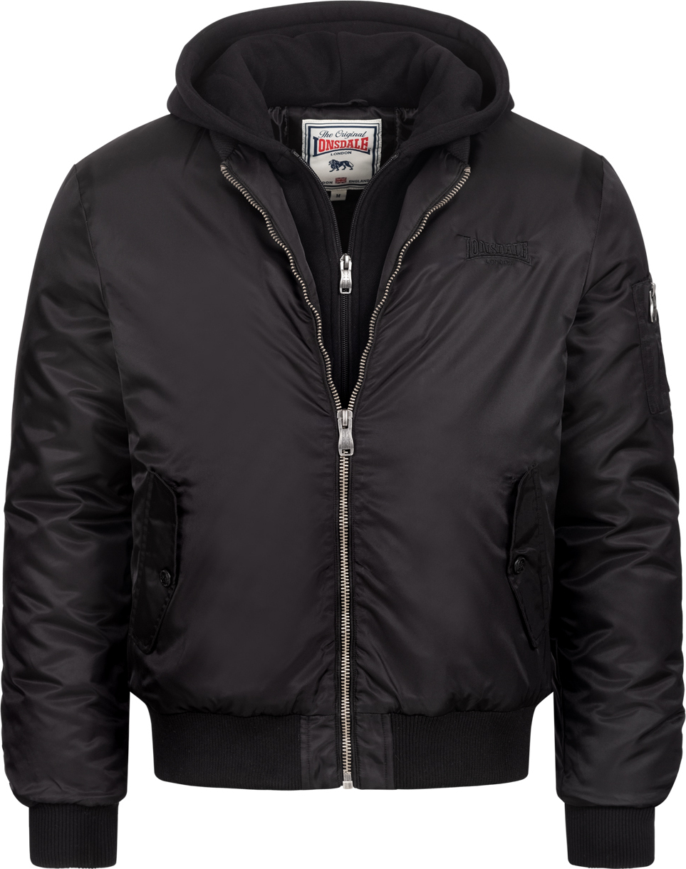 Herren Jacke mit Kapuze normale Passform BALLINDEAN Black S Lonsdale 117315