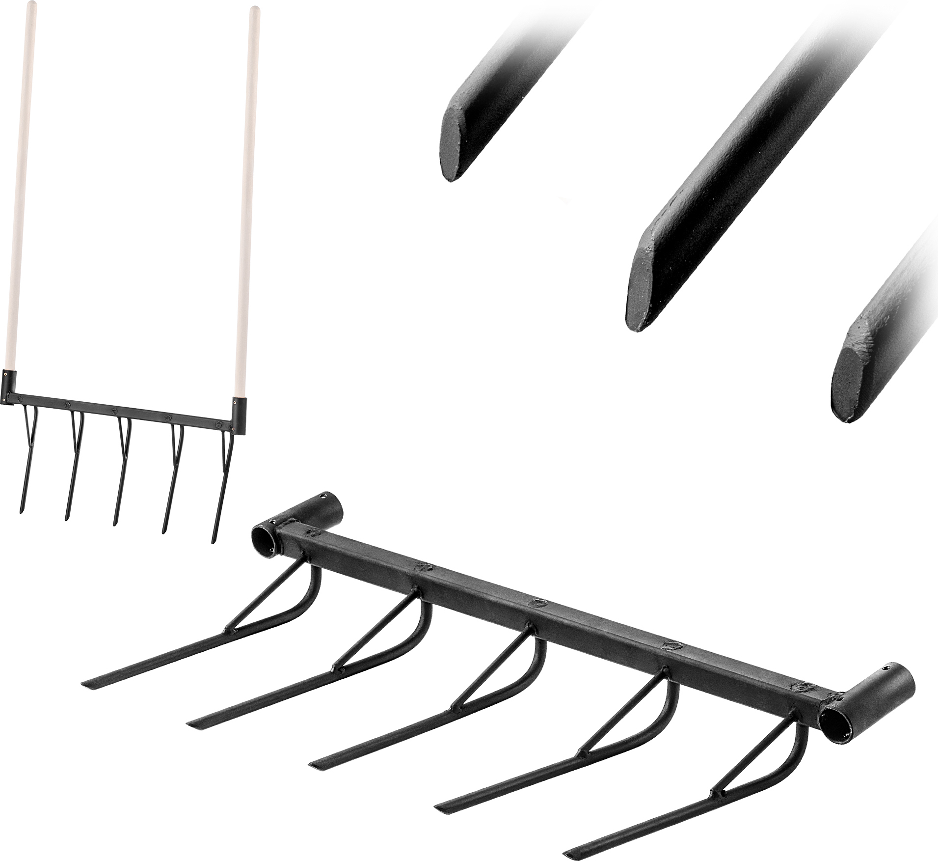 KADAX Handkultivator mit 5 Zinken, zur Bodenlockerung, Ohne Stiel