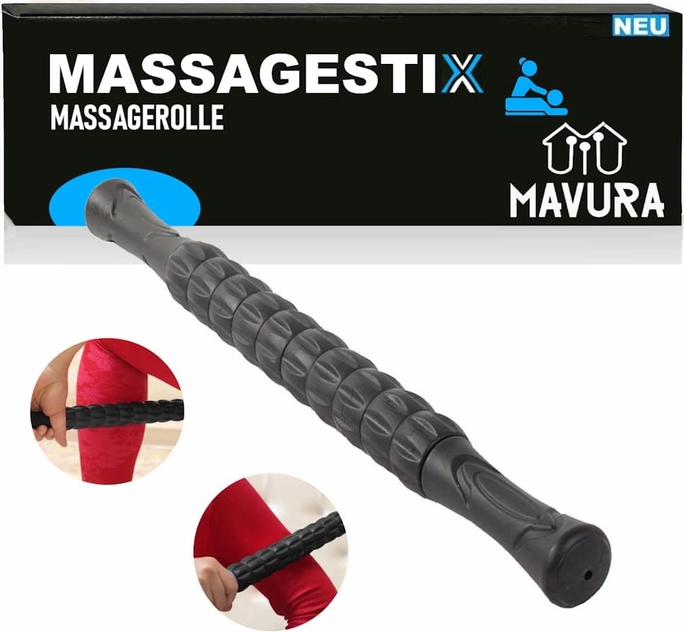 MAVURA MASSAGESTIX Massageroller Muskelroller Faszienroller Faszienstick Faszienstab Selbstmassage Muskel Roller Stick Massagegerät Tiefenmassage B1153