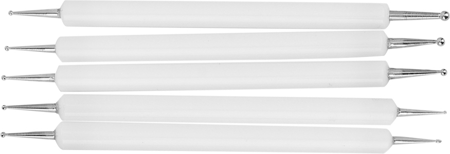 Gistuch 5-tlg. Doppelend-Prägestifte aus Acryl, runde Kugelkopf-Modellierwerkzeuge für Punkte & Struktur