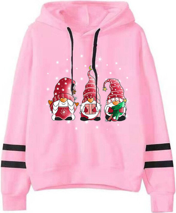 Qixiu Weihnachtspullover Damen Oversized - Weihnachtsmann Hoodie Streetwear