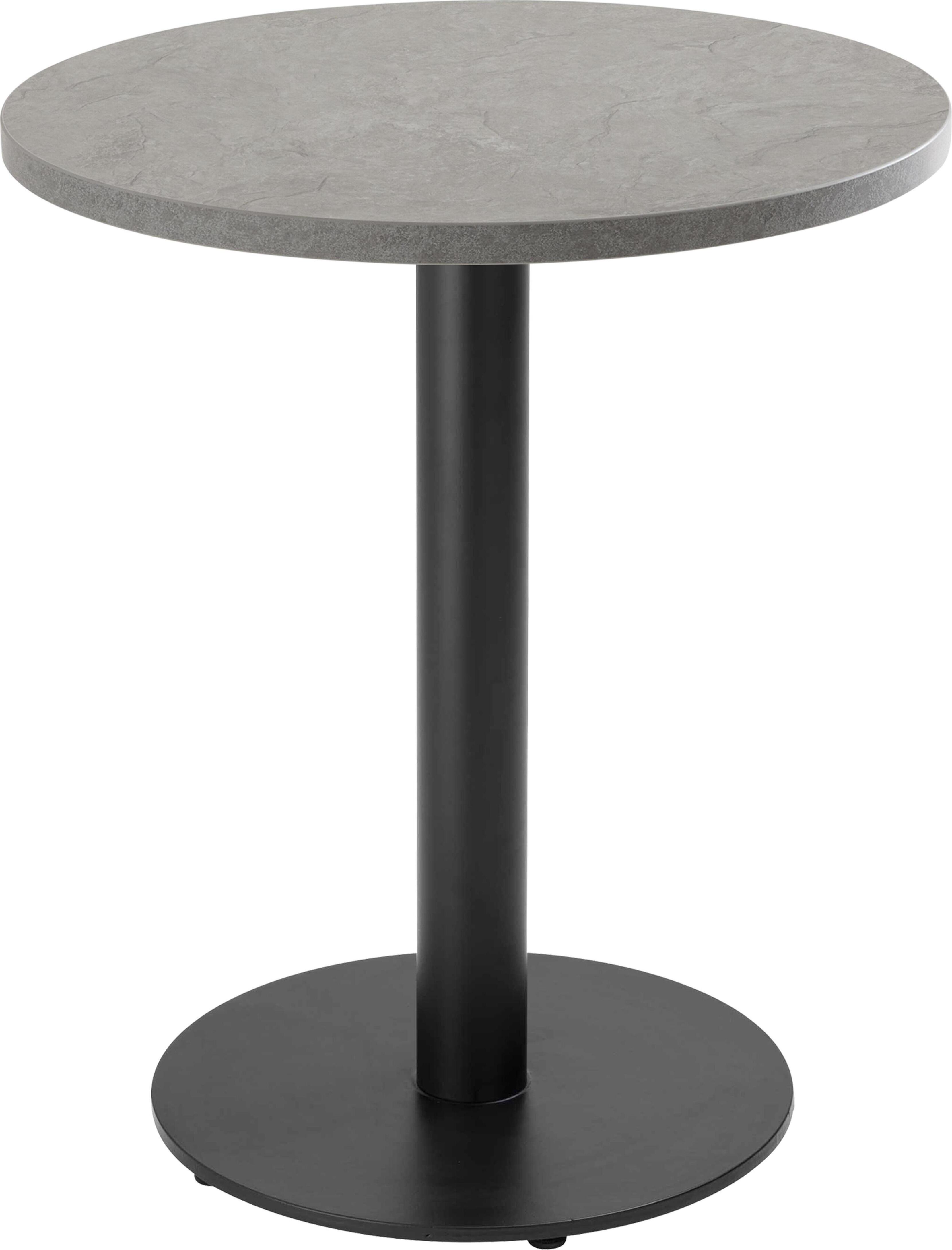 Tisch rund 60 cm schwarzes Bein und graue Betonbeschichtung - Oviala Rivoli 113164
