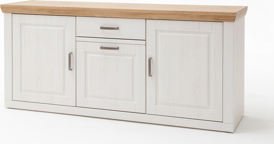 Sideboard BRASILIA-05 Wohnzimmer-Schrank Landhaus-Stil in Pinie Aurelio Nb. mit Kranz-Deckplatte - B/H/T: 183/85/50cm