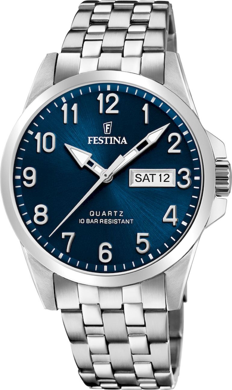 Festina - Náramkové hodinky - Pánske - Chronograf - F20357/C - Klasický oceľový náramok