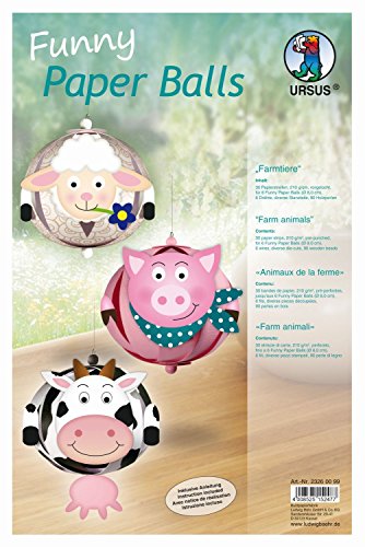 URSUS Designstreifen Funny Paper Balls "Farmtiere" 23260099