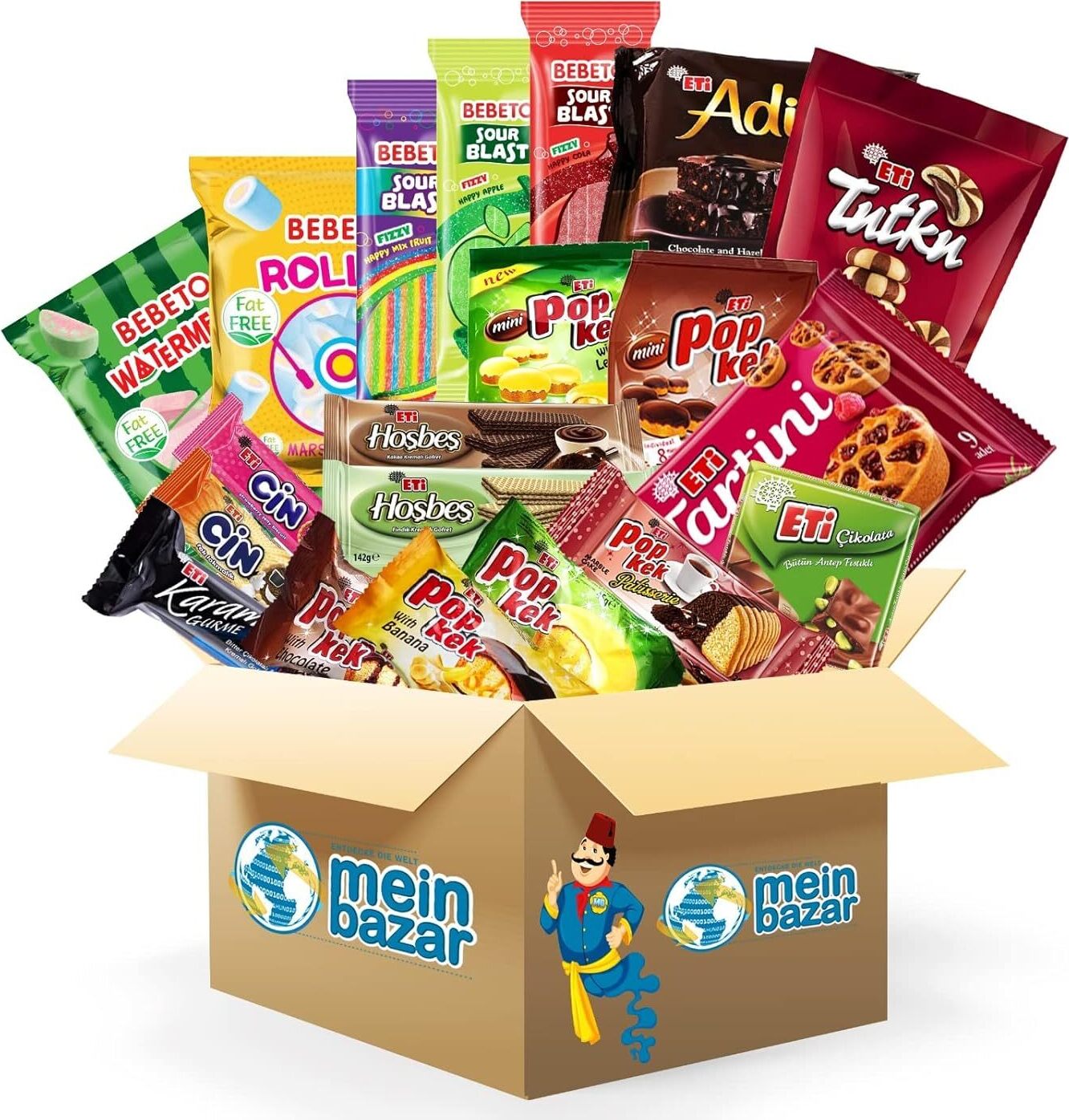 Meinbazar Türkische Süßigkeiten Geschenkidee Box - Süßigkeiten Set XL - 20 Teile - Mix Party Box - Halal Produkte - Candy Box
