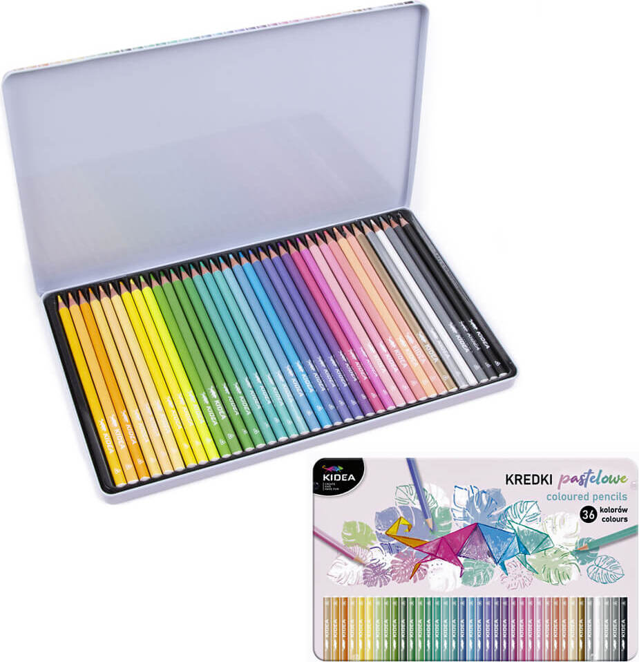 DERFORM Pastelldreiecksstifte in einer Metallbox mit 36 Farben Kidea P8 Nicht zutreffend