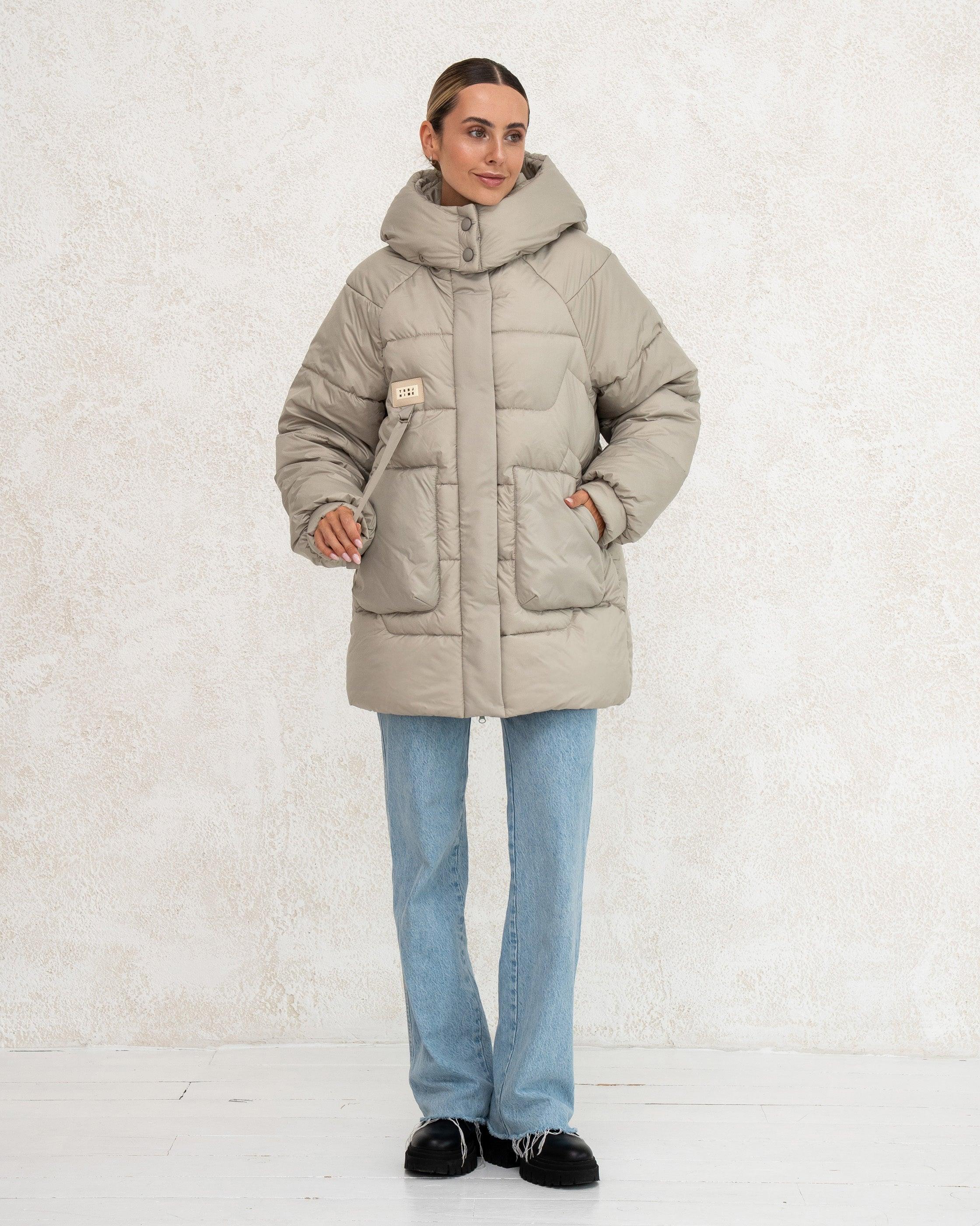 Damen-Winterjacke mit Kunstdaunen 0475 - XL Oliv. A.G.