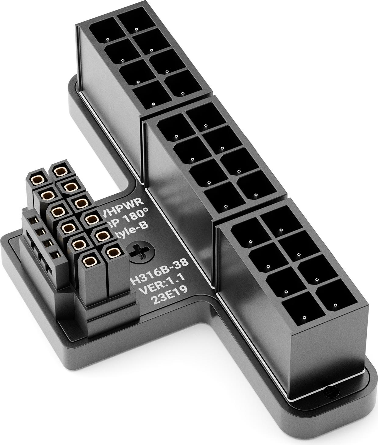 deleyCON PCIe 3x8 Pin auf ATX3.0 12+4 Pin Winkel 180 Grad 12VHPWR Adapter TYP-B PCI-E Bis 600W GPU für Grafikkarten GPUs MK6280