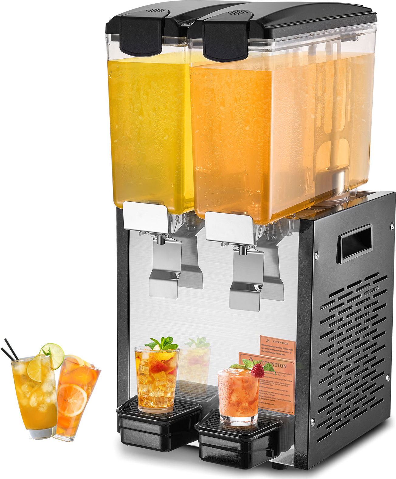 Distributeur de Boissons Commercial 4 Réservoirs de 12 L, Fontaine à Eau 510 W, Distribution de Jus Limonade Thé Glacé, Température de Refroidissement 7-12 ℃, pour Restaurant, Hôtel, Café | FR Distributeur de Boissons Commercial 4 Réservoirs de 12 L, Fontaine à Eau 510 W, Distribution de Jus Limonade Thé Glacé, Température de Refroidissement 7-12 ℃, pour Restaurant, Hôtel, Café | FR