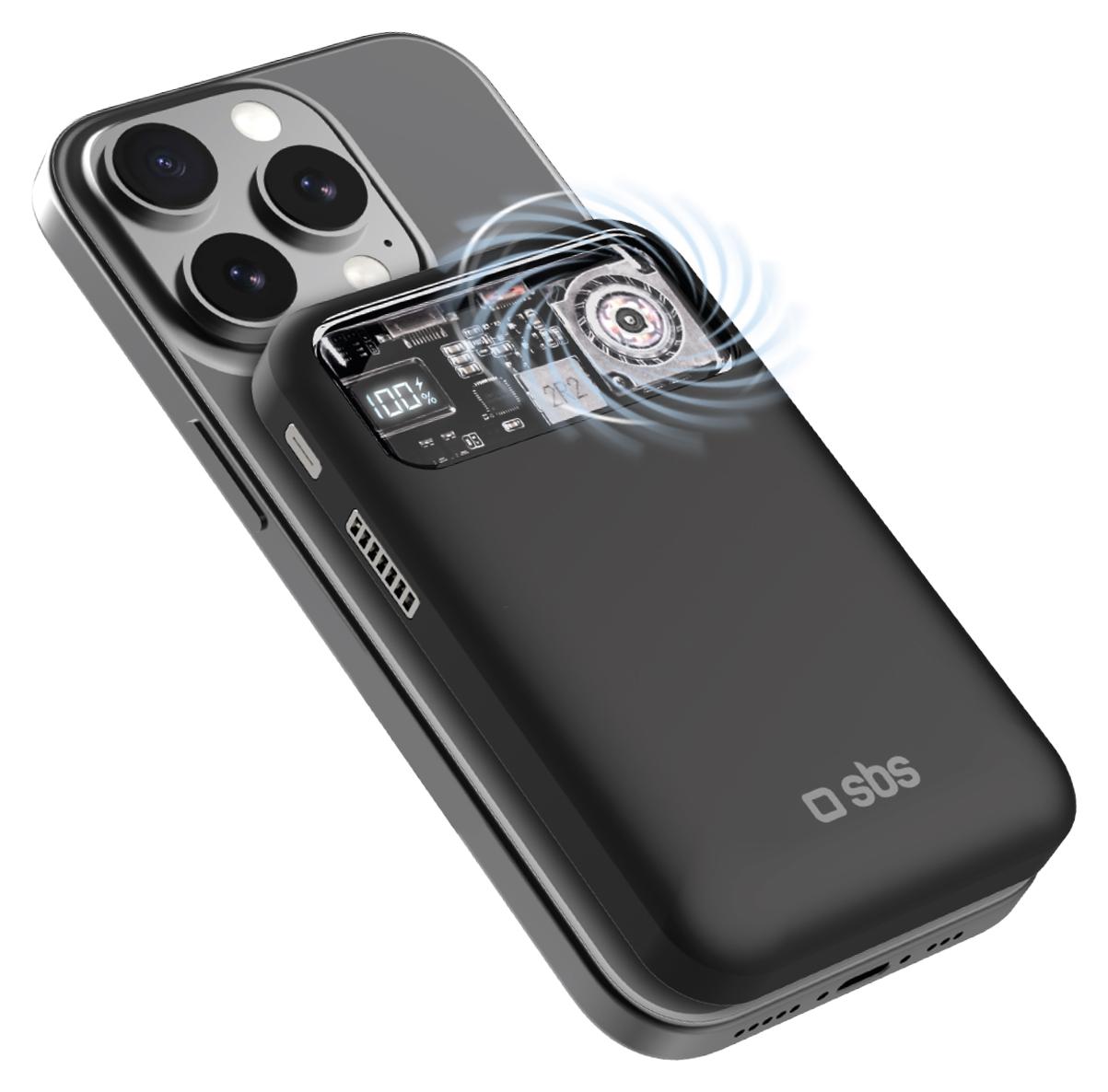 SBS 10.000 mAh Wireless Power Bank mit Kühlventilator TTBB10000FANMAG