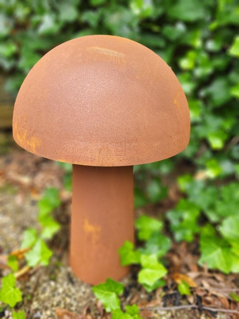 Gerrys Intergeschenke Edelrost Pilz zum Stellen mit Halbkugel Edelrost Pilz zum Stellen, Halbkugel - h = 48 cm