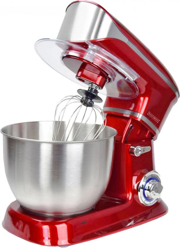 Planetárny mixér s nerezovou misou Royalty Line RL-PKM1900.7, 1900 W, 6,5 litra, 6 rýchlostí + pulzný režim, nadstavce, červený