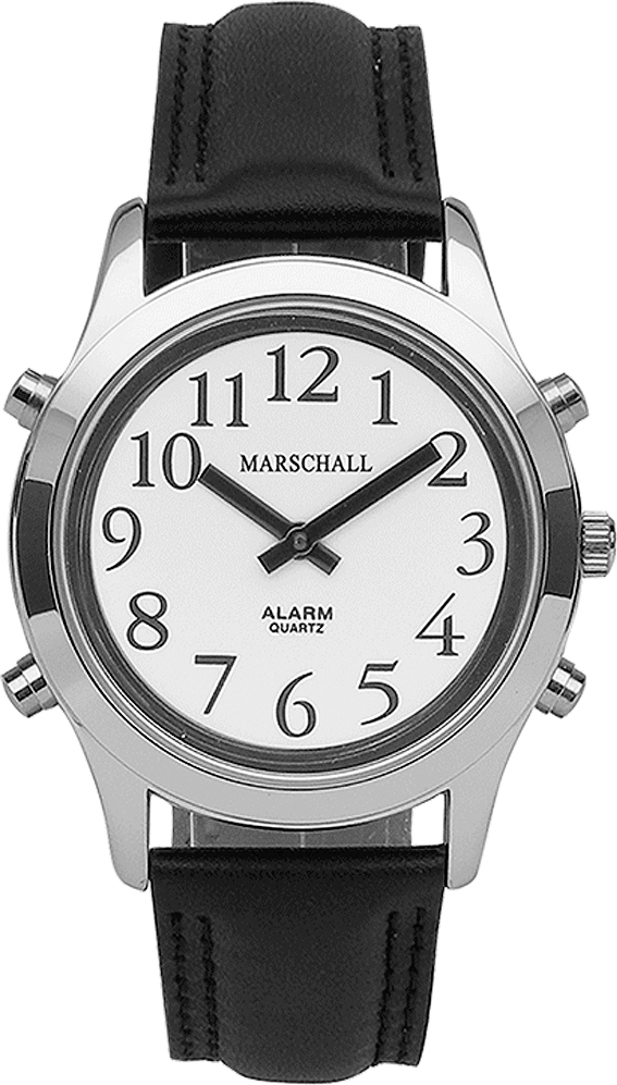 Marschall TALKING WATCH > Herrenuhr Ø 39mm | Weckfunktion | Leder CEM-36908-Uhr