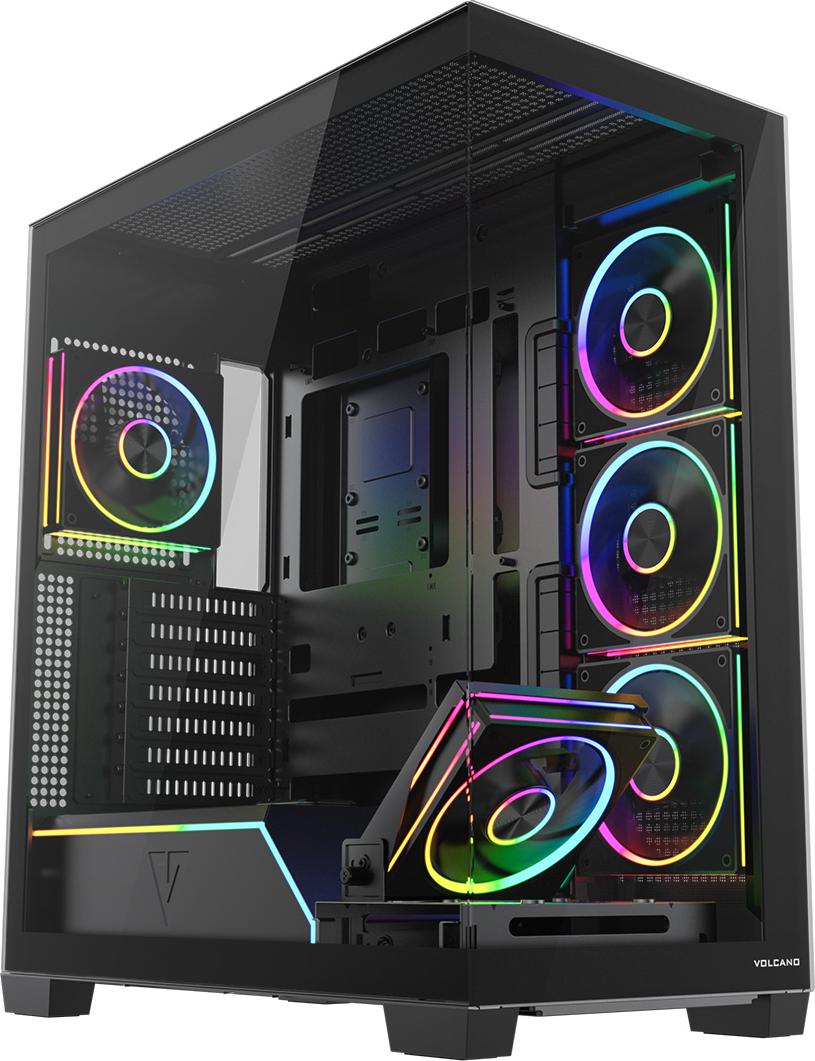 Gaming-Computergehäuse MODECOM VOLCANO STELLAR PLUS ARGB 5F schwarz AT-STELLAR-PLUS-5F-ARGB-10