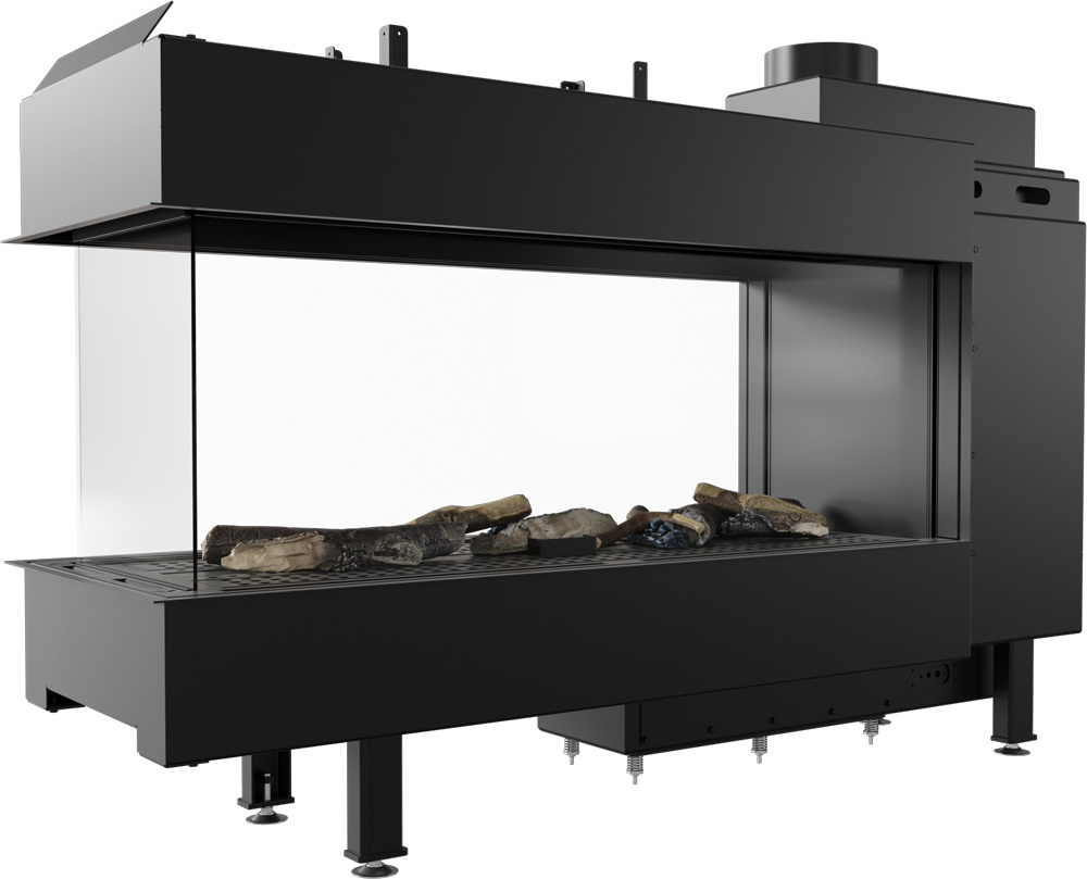 Plynový krb LEO 100 s deliacou stenou na zemný plyn ∅ 100/150 8,3 kW