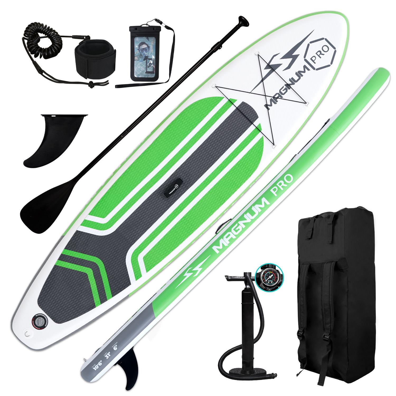 FunWater Stand up paddle Board, SUP Board Set, Stand up Paddle Board, SUP paddle Board, Handpumpe, 320x79x15cm, bis150kg, zelenšie