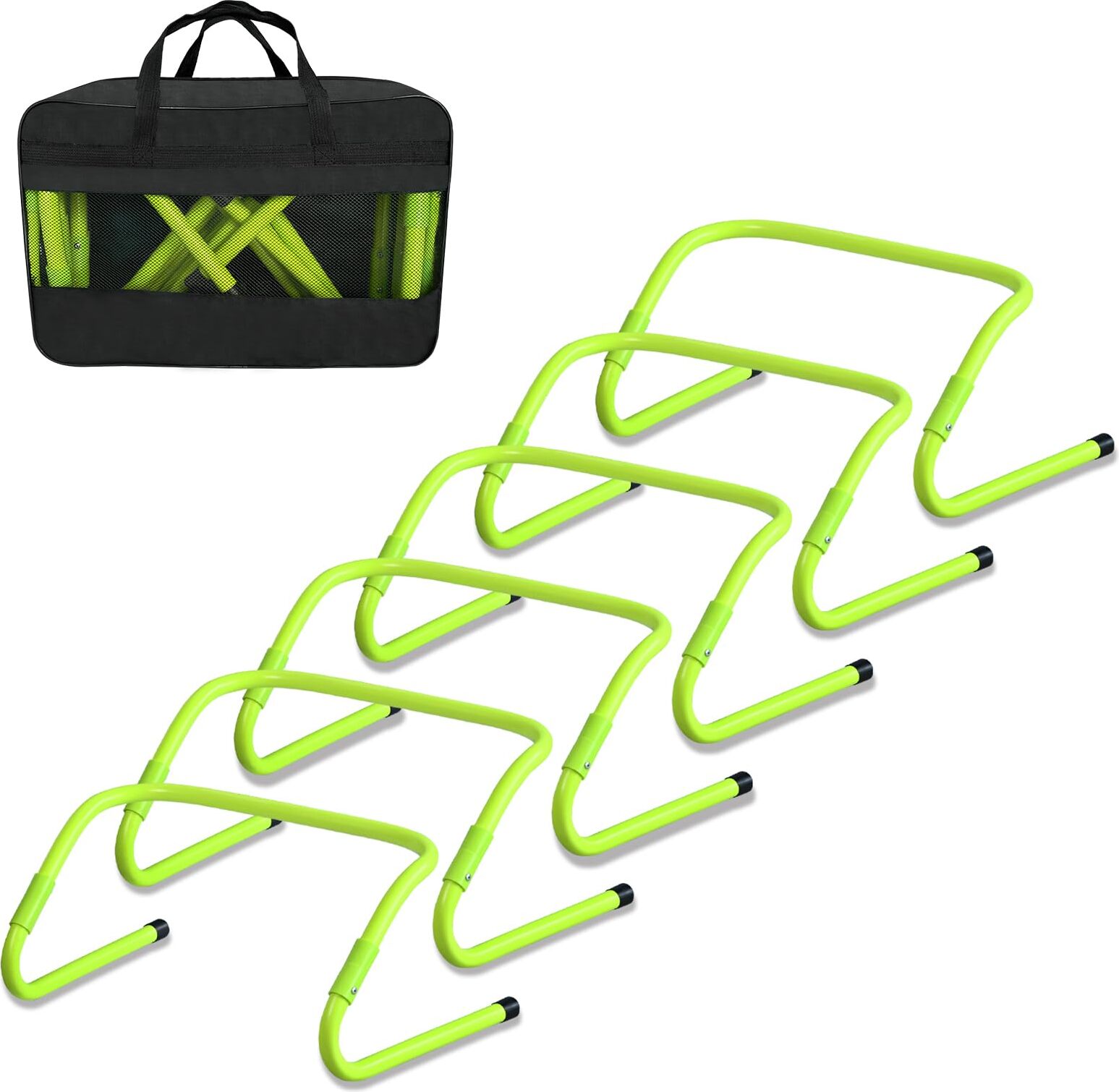 JOIEYOU Speed/Agility Fussball Hürden Trainingszubehör 6er Höhenverstellbar 46x30cm Fußball Hürdenset für Schnelligkeits Trainingshilfe Beweglichkeits Koordinationstraining