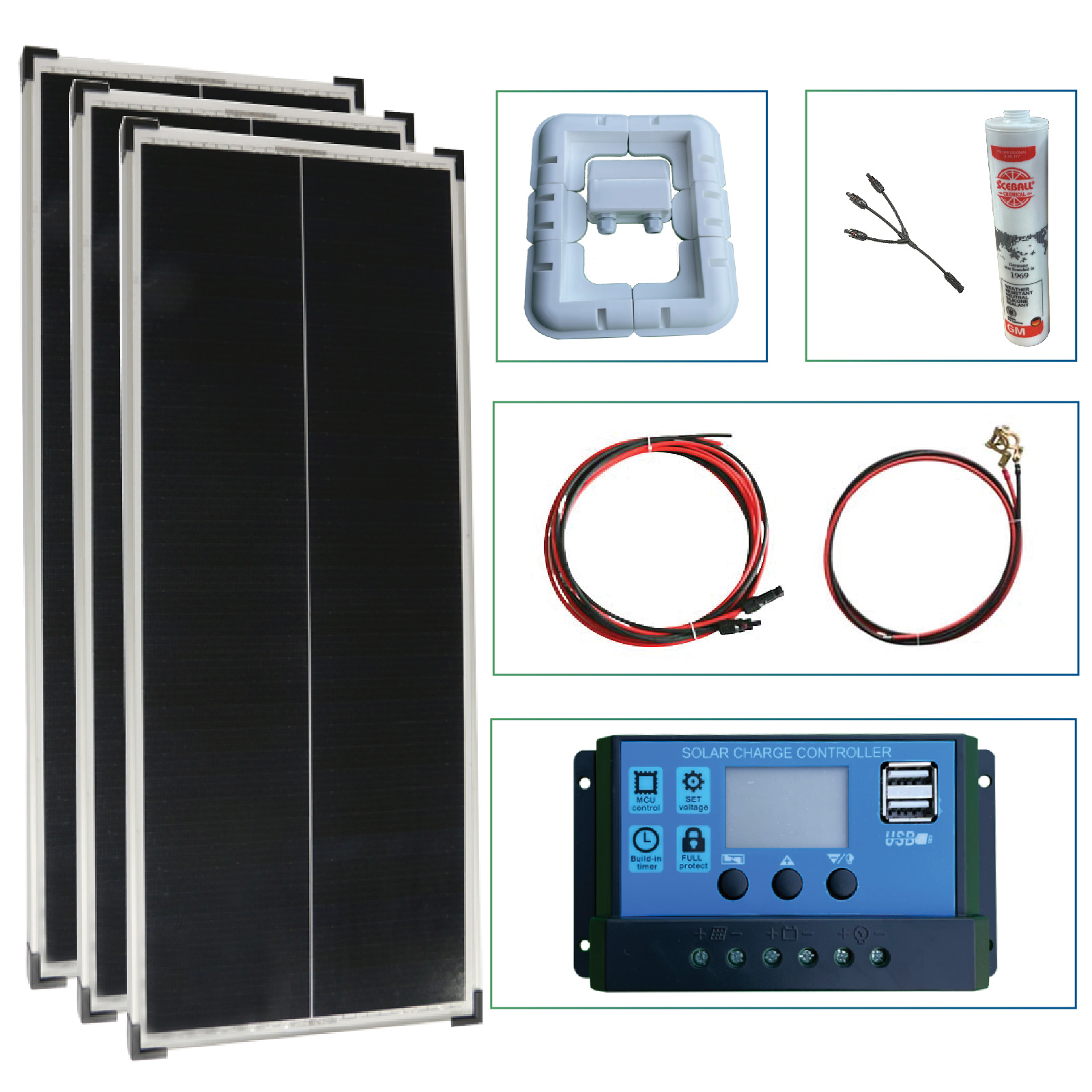 Solar Kit 12v 300w Stunden Wechselrichter 1000w