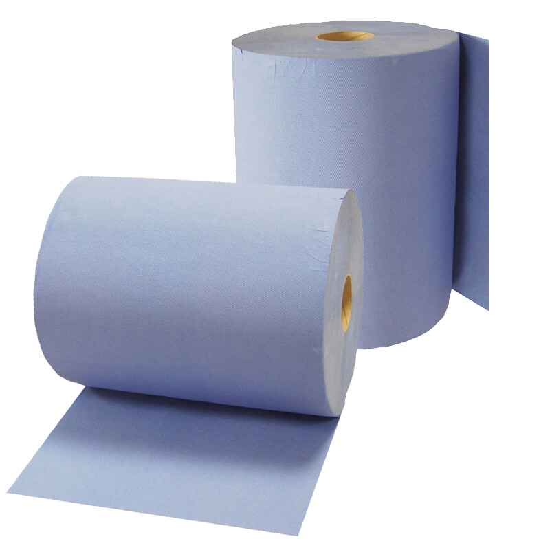 2 Putztuchrollen 3-lagig blau 500 Blatt/Rolle 37,5x36cm Putzpapier Putztuchrolle 