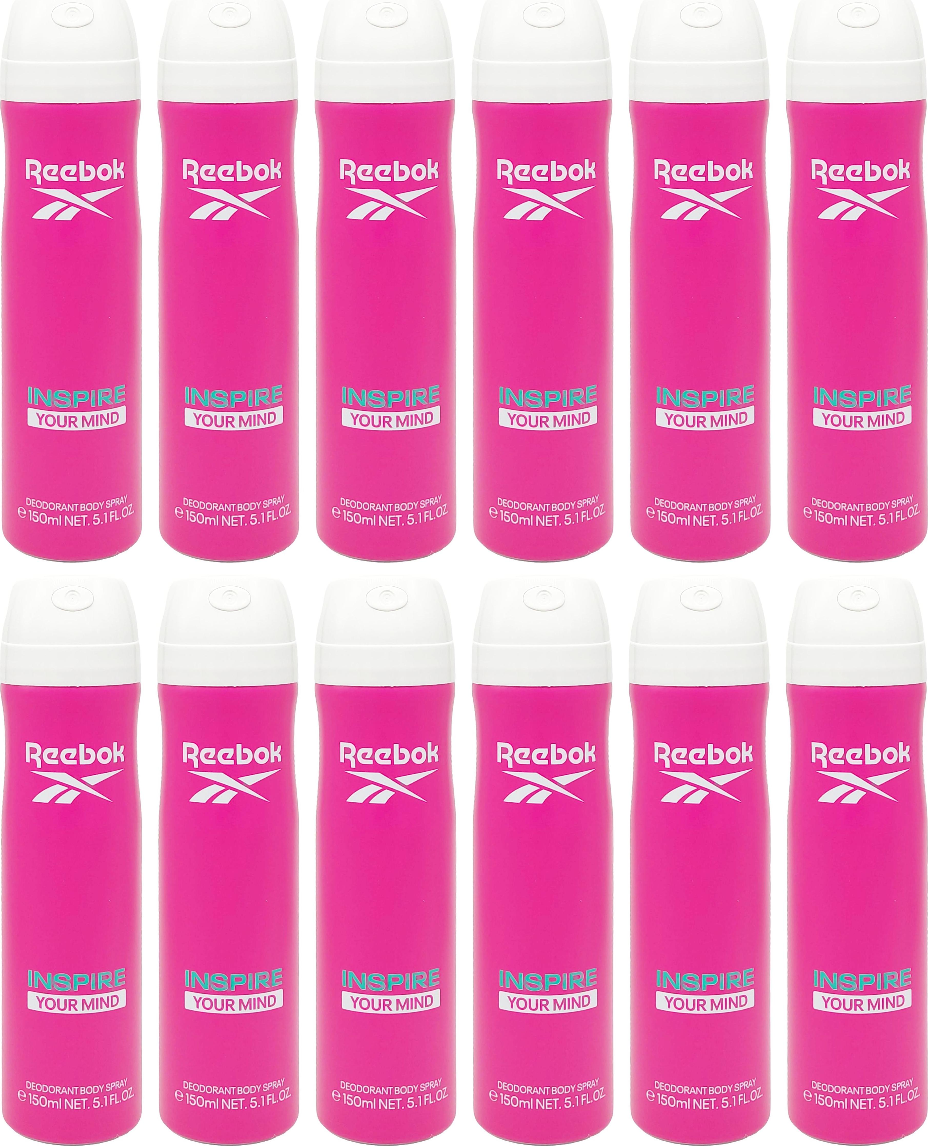 12x Reebok Bodyspray Inspire Your Mind 150ml Damen Deodorant Körper Duft Frauen PRE027