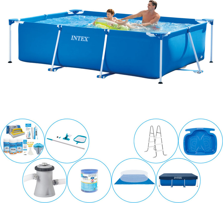 Rámový bazén Intex Rechteckig 260x160x65 cm - balík bazénov