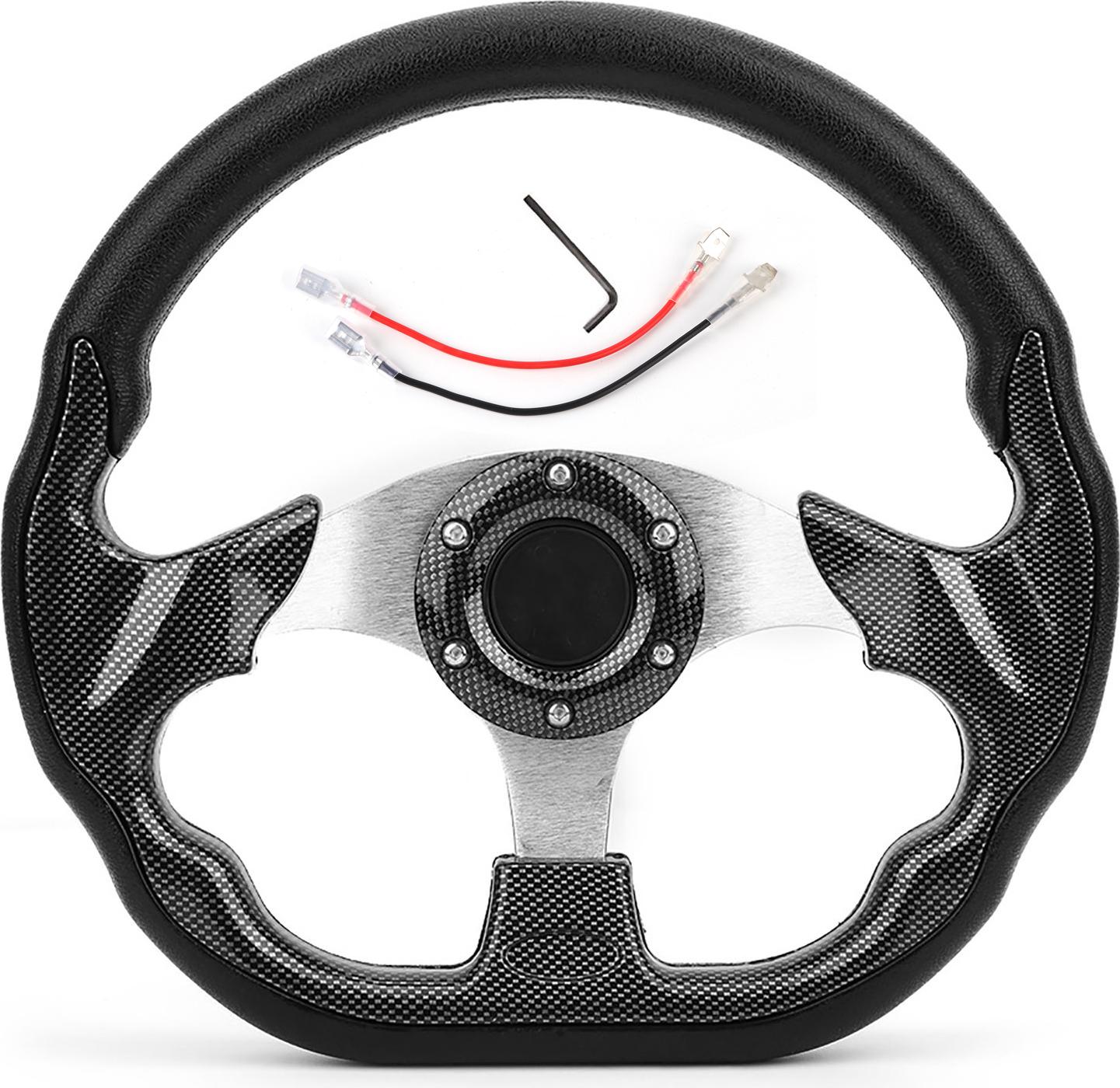 Gistuch 320 mm Universal Car Lenkrad Carbon Faserstil Renndrift mit Hornknopf