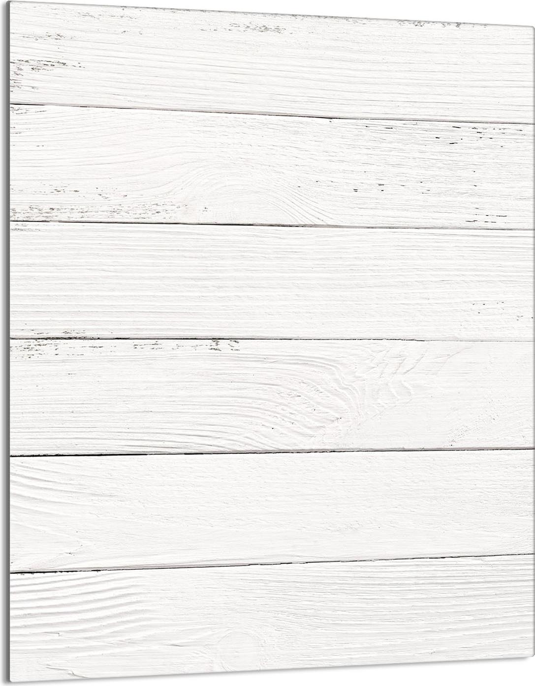 TMK ArtDeko Herdabdeckplatte 40x52 Ceranfeld Abdeckung Spritzschutz Glasplatte Deko Schneidebrett, Holz Weiß