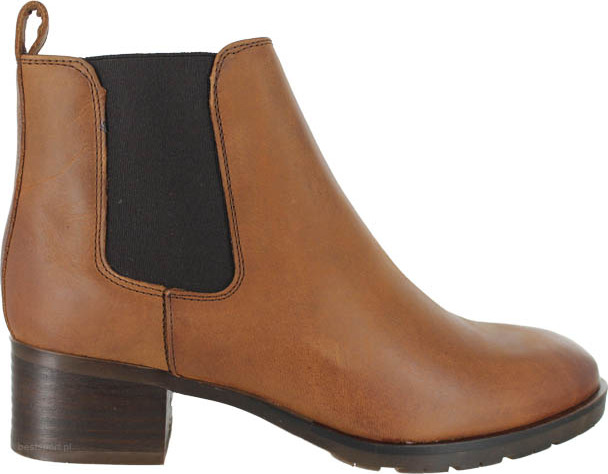 Clarks Mila Top Damen Slip-on Stiefel aus hellbraunem Leder 42