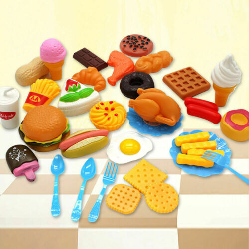 54 Stück Kinder Spielzeug Puppengeschirr Küche Spielküche Geburtstagstorte Top 