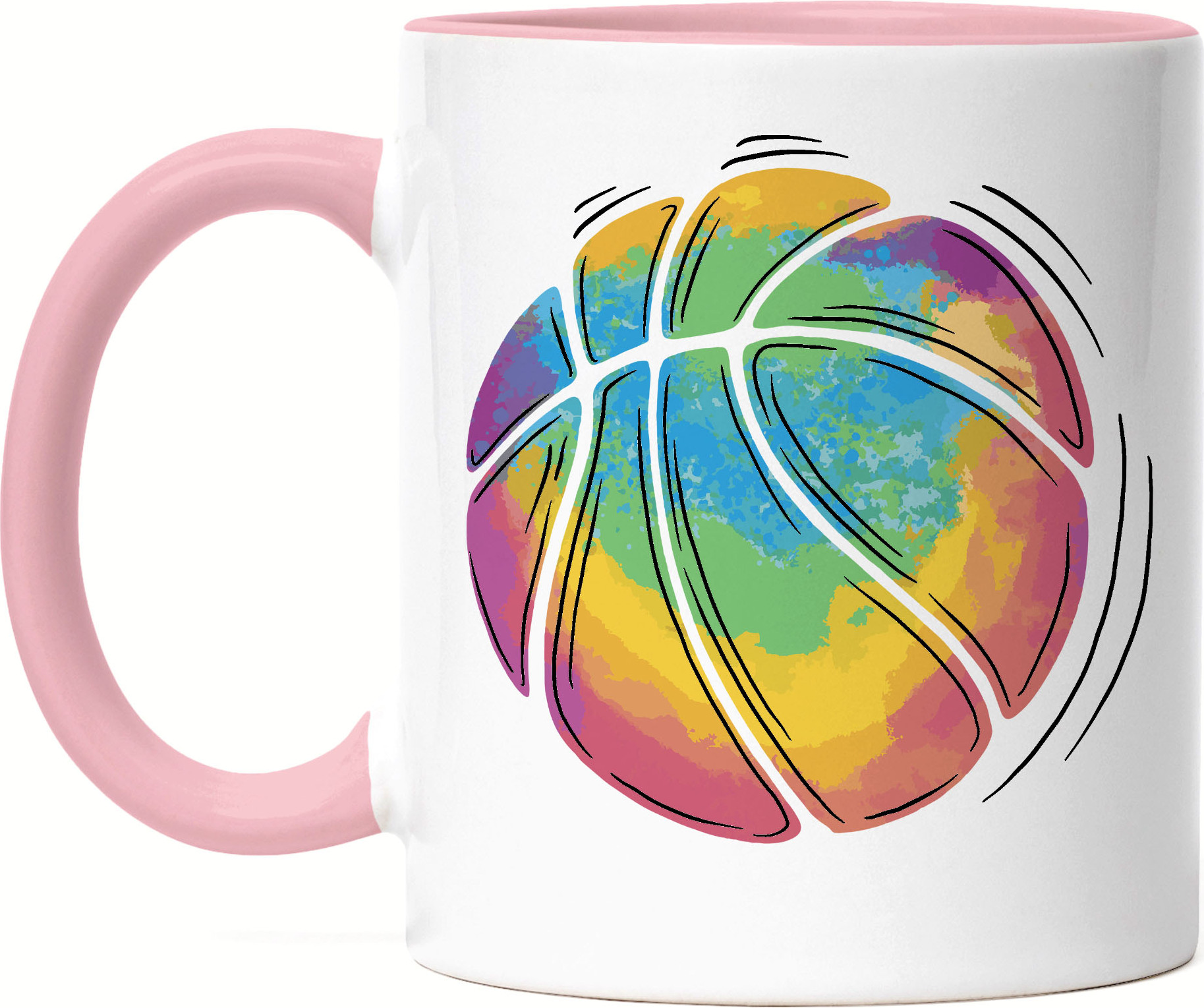 Hey!Print Basketball Tasse Rosa Leben Mannschaft Spieler Teamsport Korb Basket Ballsport Jersey Team Ball HP-1797-T-Rosa