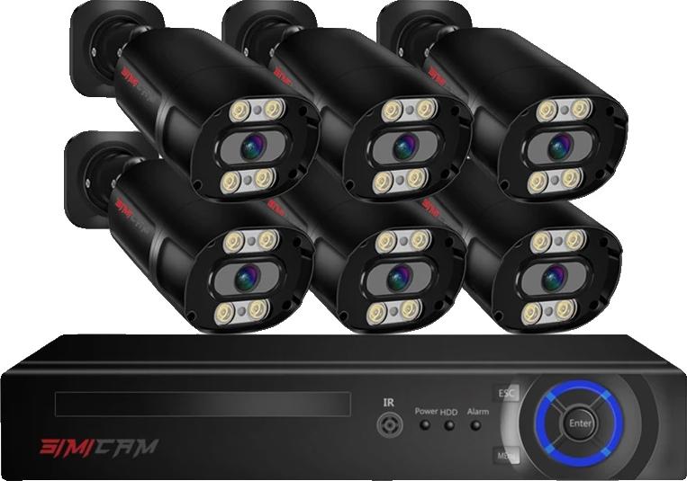 Bezpečnostný kamerový systém, 4K Ultra HD, 8-kanálový NVR, 8CH NVR 6 CAMERA, 2T