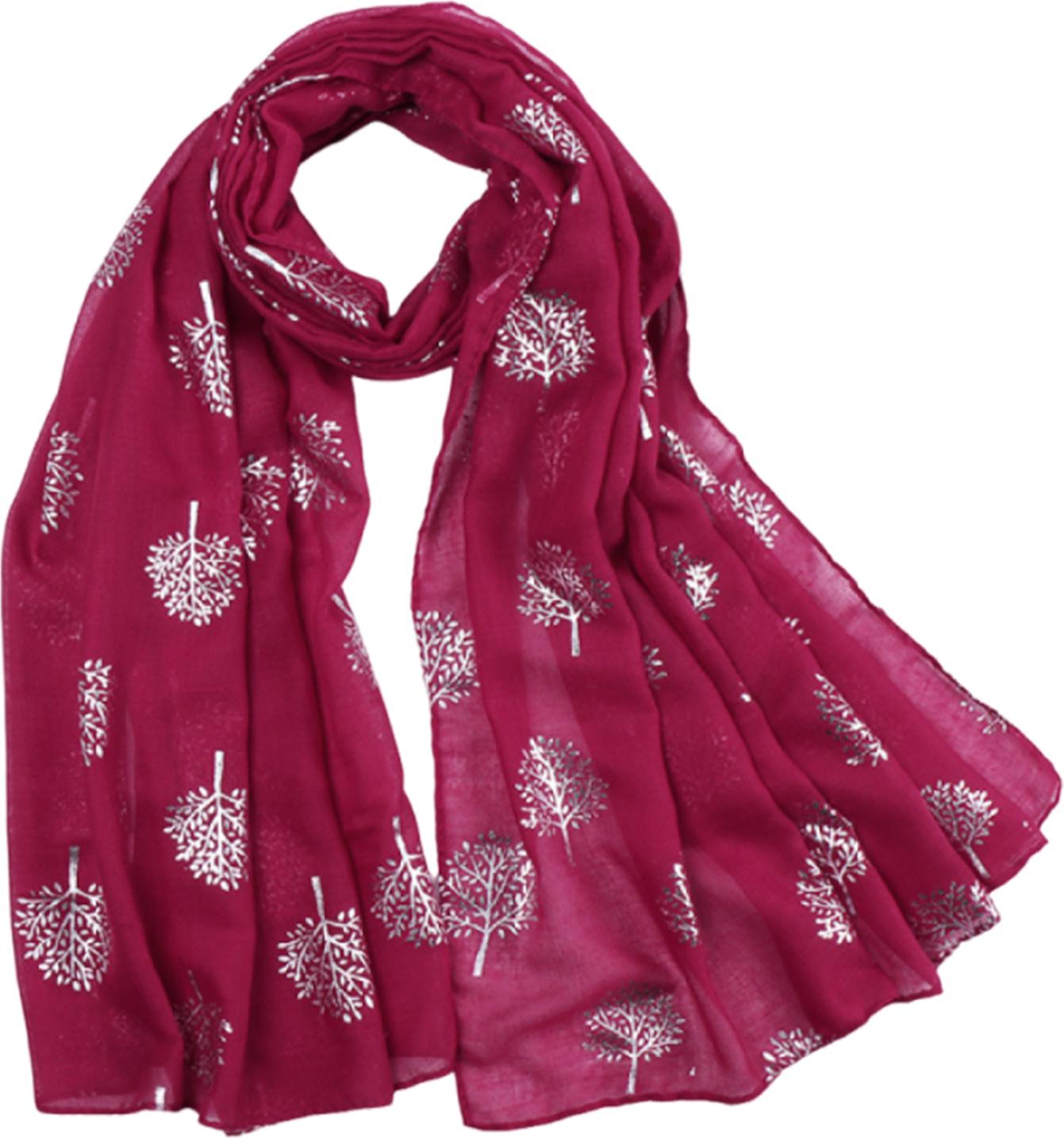 Crrynuo World of Shawls Silberfolien-Schal mit Maulbeerbaum-Print KAU-LR-UN-CPK-20251122-95