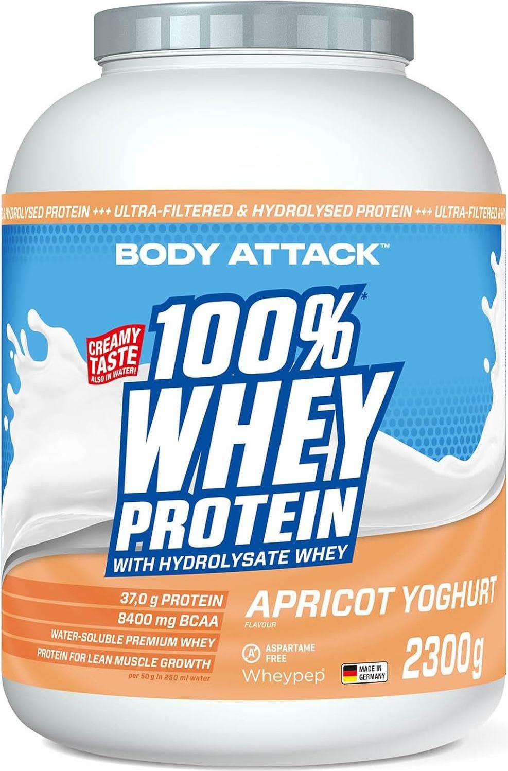Body Attack Sports Nutrition Body Attack 100 % Whey Protein – 2,3 kg Apricot Joghurt