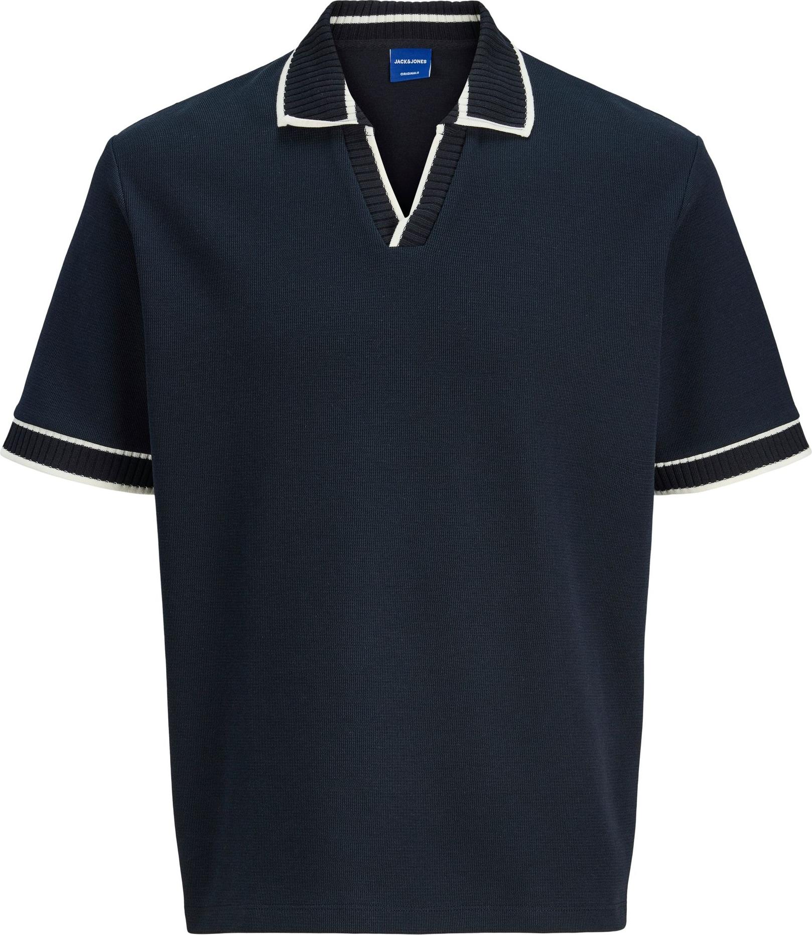 JACK & JONES Jacquard-Kragen Kurzarm Strick-Poloshirt Größe: XL JORSUMMER SPLIT NECK POLO STYD SS25