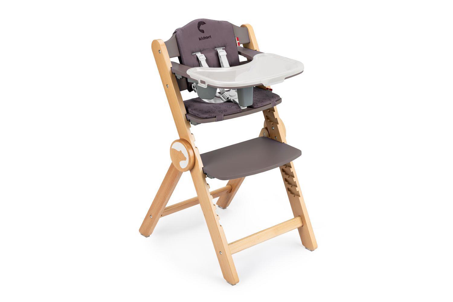 Kidnort FUTTERSTUHL AUS HOLZ MIT TABLETT UND GURTEN 3in1 NATURAL Drömmer BRAUN KJZKIBJOBR