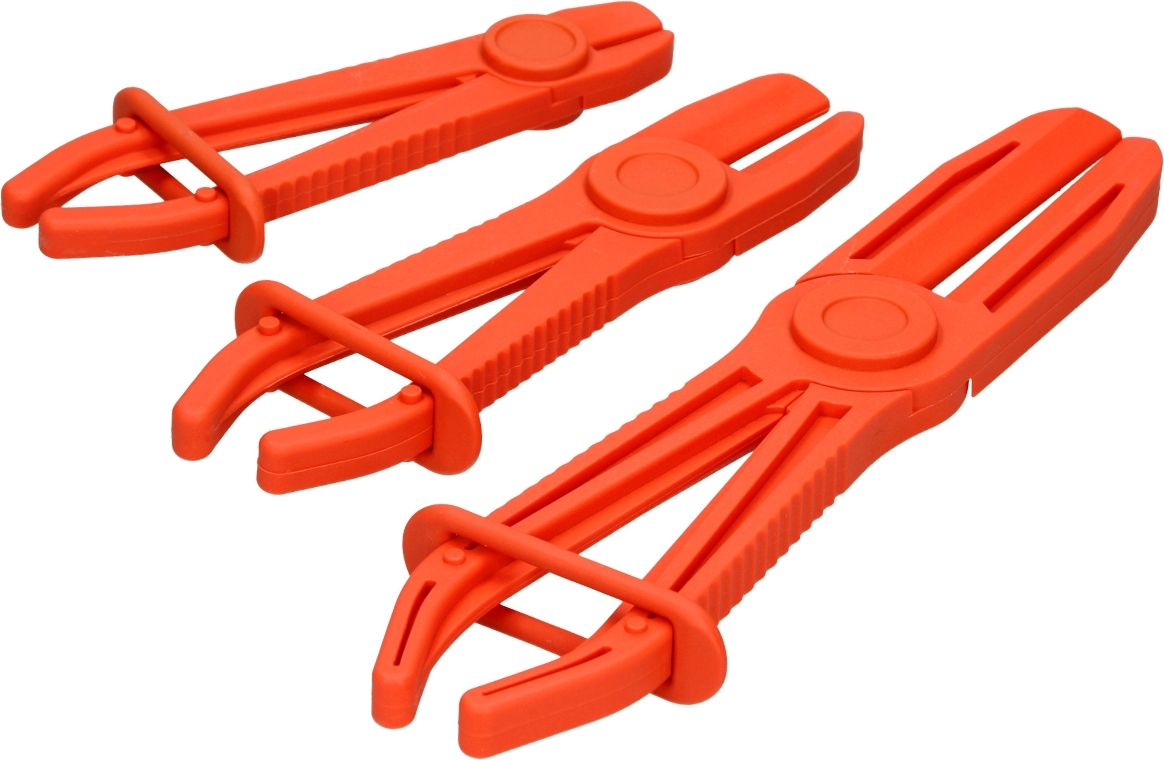 ECD Germany Schlauchklemmen Zange Set - 3tlg. - 255-185-155 mm - Abklemmzange Schlauchklemmenzangen Klemmzange Abklemmzange Klemm-Zange KFZ Schlauch 299074399
