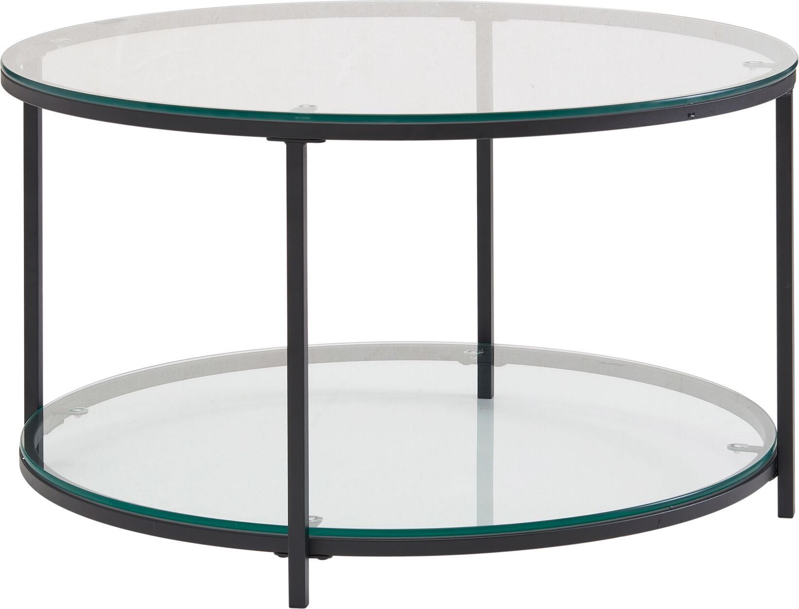 tinkaro Sofatisch rund ADO Glas/Metall Couchtisch Transparent 013395