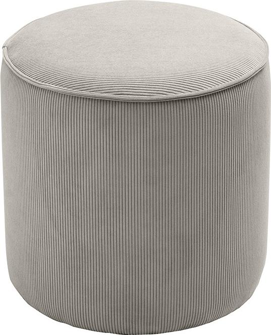 Miliboo - Runder Samtpouf in Taupe mit Rippenmuster D40 cm PAUL