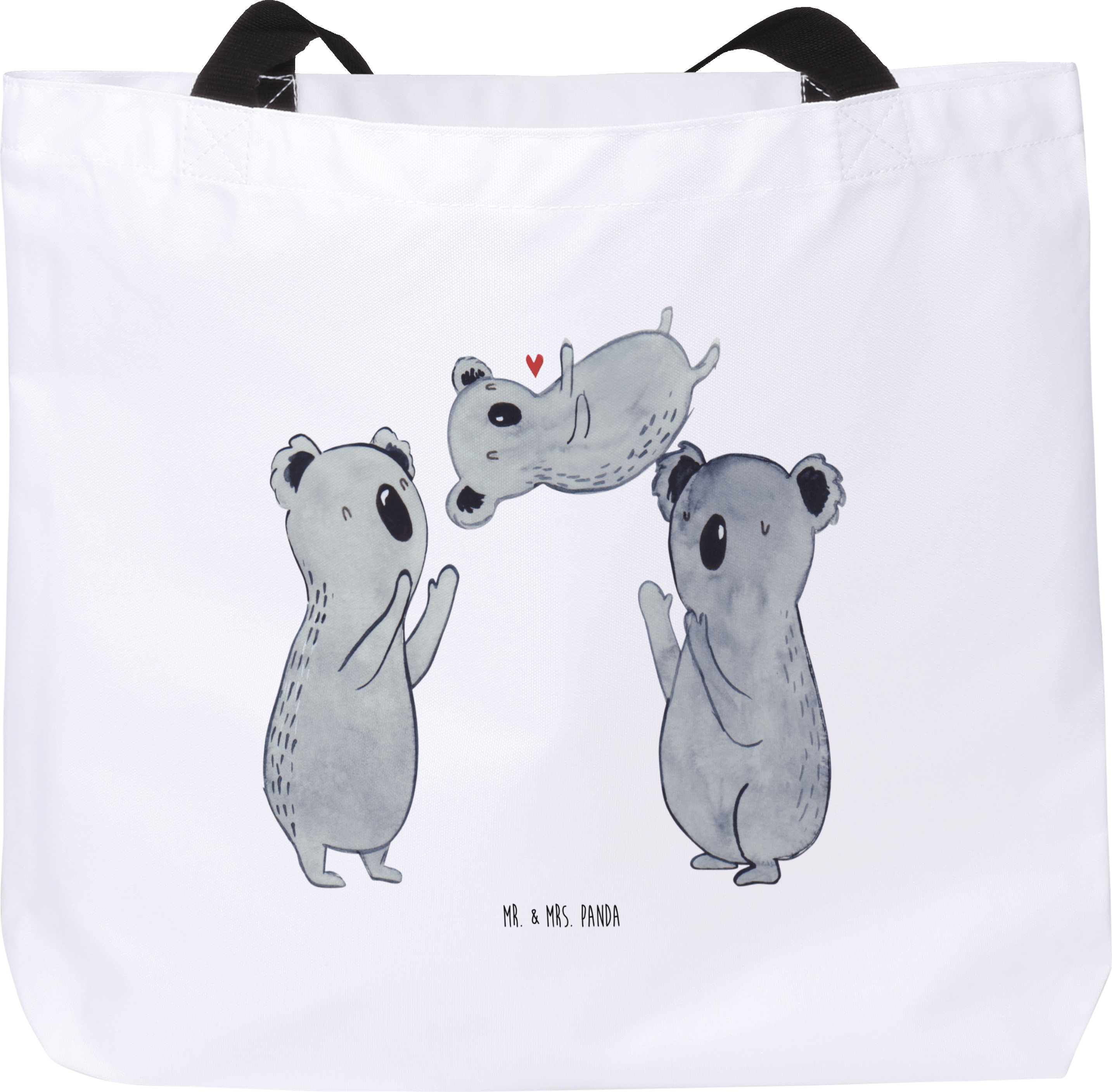 Mr. & Mrs. Panda Shopper Koalas Feiern - Weiß - Geschenk, Herzlichen Glückwunsch, Freizeittasche, Partyhüte, Kind, Liebe, Tragebeutel, Geburtstag, Beutel, Alltagstasche PD-1131750-STANDARD