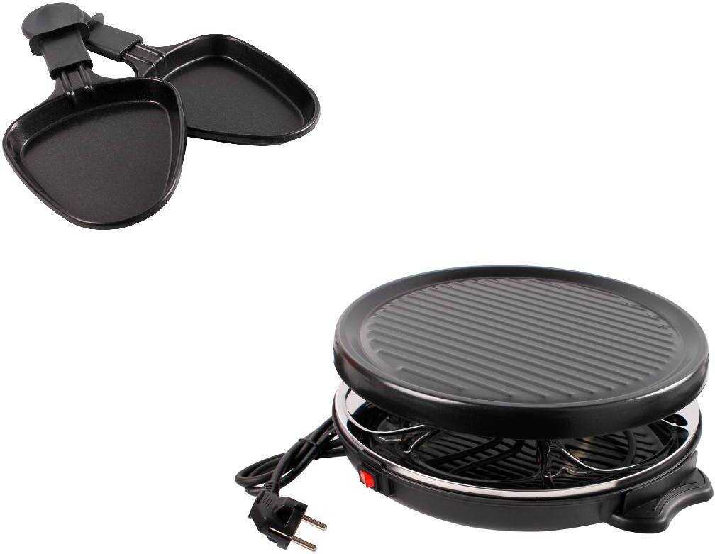 LEX Raclette Grill Tischgrill Löwenthal 2 in 1 inkl. 6 Pfännchen 6 Personen 800W 70439