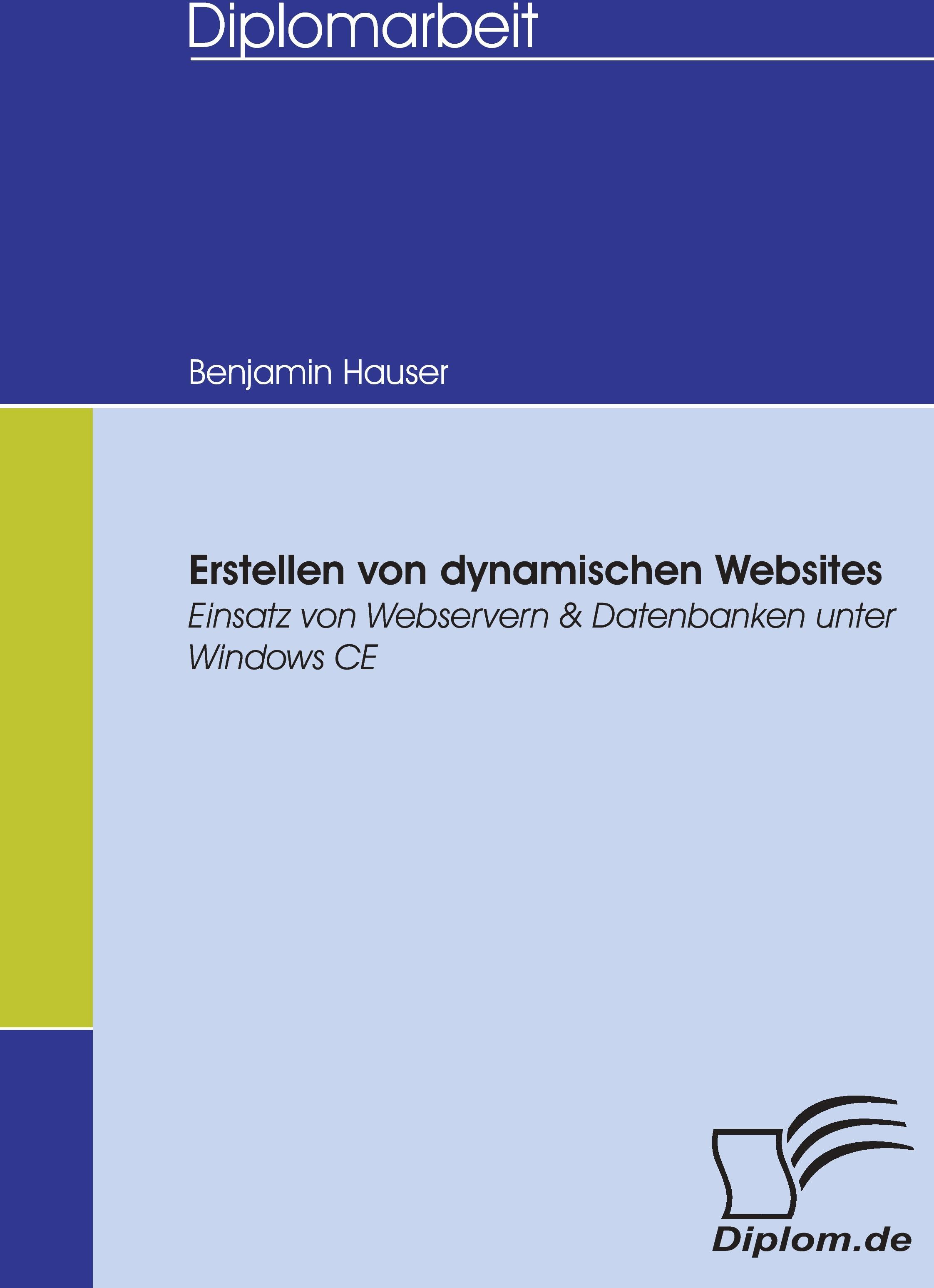 Diplomica Verlag Erstellen von dynamischen Websites
