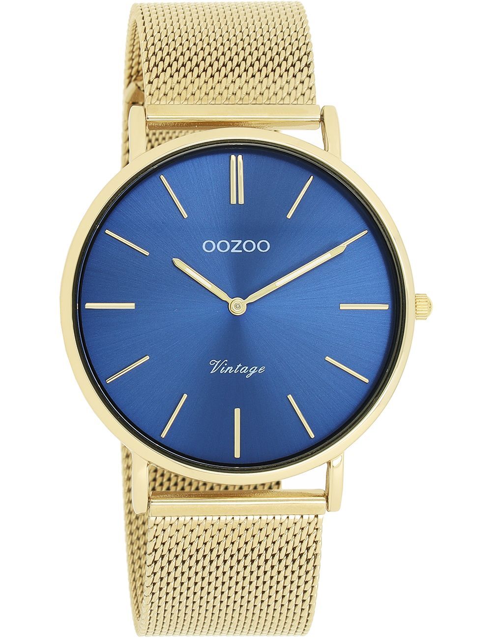 Oozoo náramkové hodinky zlaté kovové pletivo Vintage série dámske analógové Quartz hodinky UOC20290