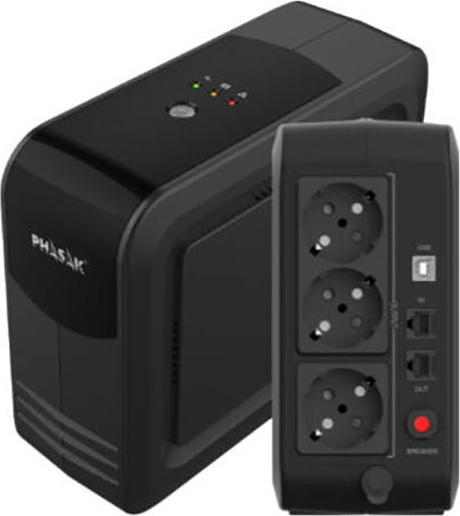 Phasak PH 9497, Line-Interaktiv, 0,75 kVA, 450 W, Pseudo sine, 162 V, 290 V