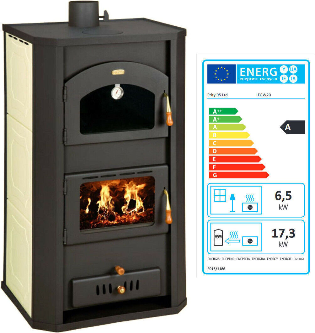 Vodný sporák s priehradkou na pečenie Prity FG W20 BImSchVII 17,3 + 6,5 kw