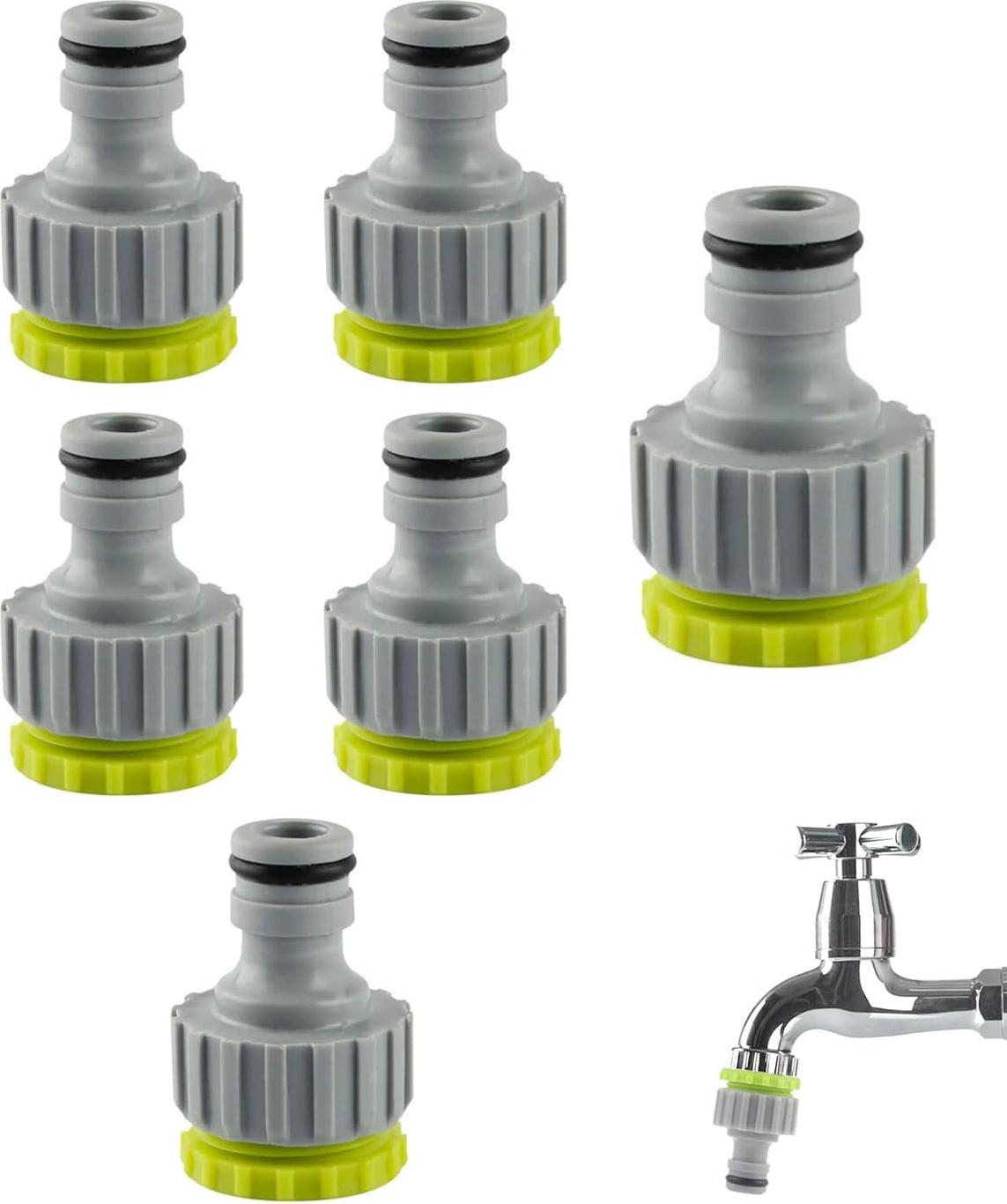 Markenlos Kraanadapter Set - Tuinkraanadapter - 6-teilig - Kunststoff