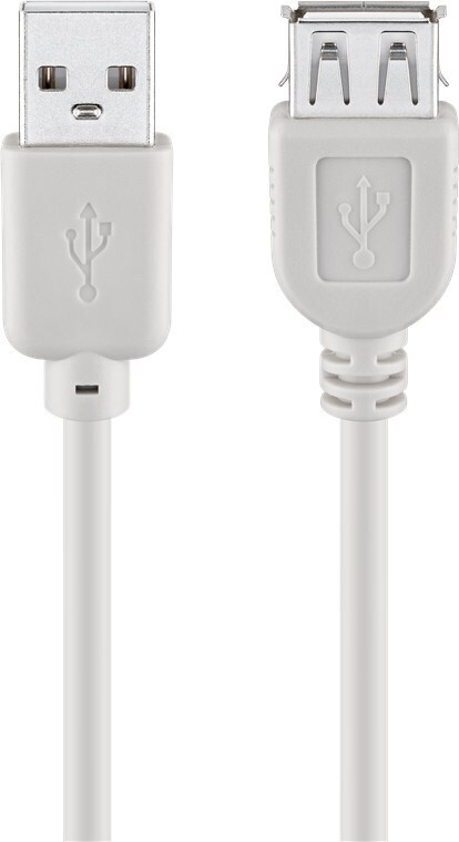 Goobay USB 2.0 Verlängerungskabel 3m - Hi-Speed 480 Mbit/s, Stecker Auf Buchse, Grau