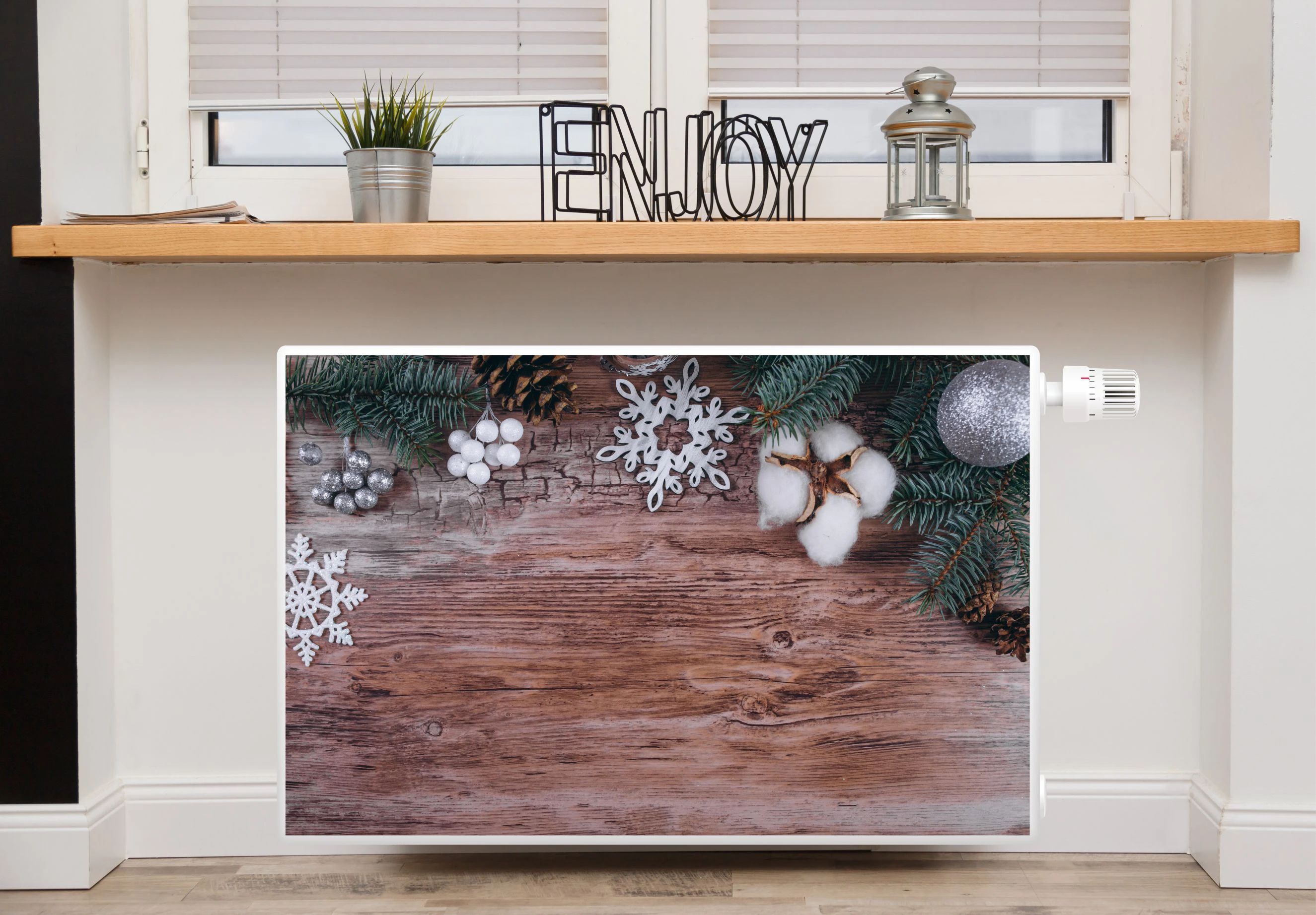 DECO WALLS Magnetický kryt na radiátor 60x100 cm - Kryt na kúrenie Vianočná dekorácia