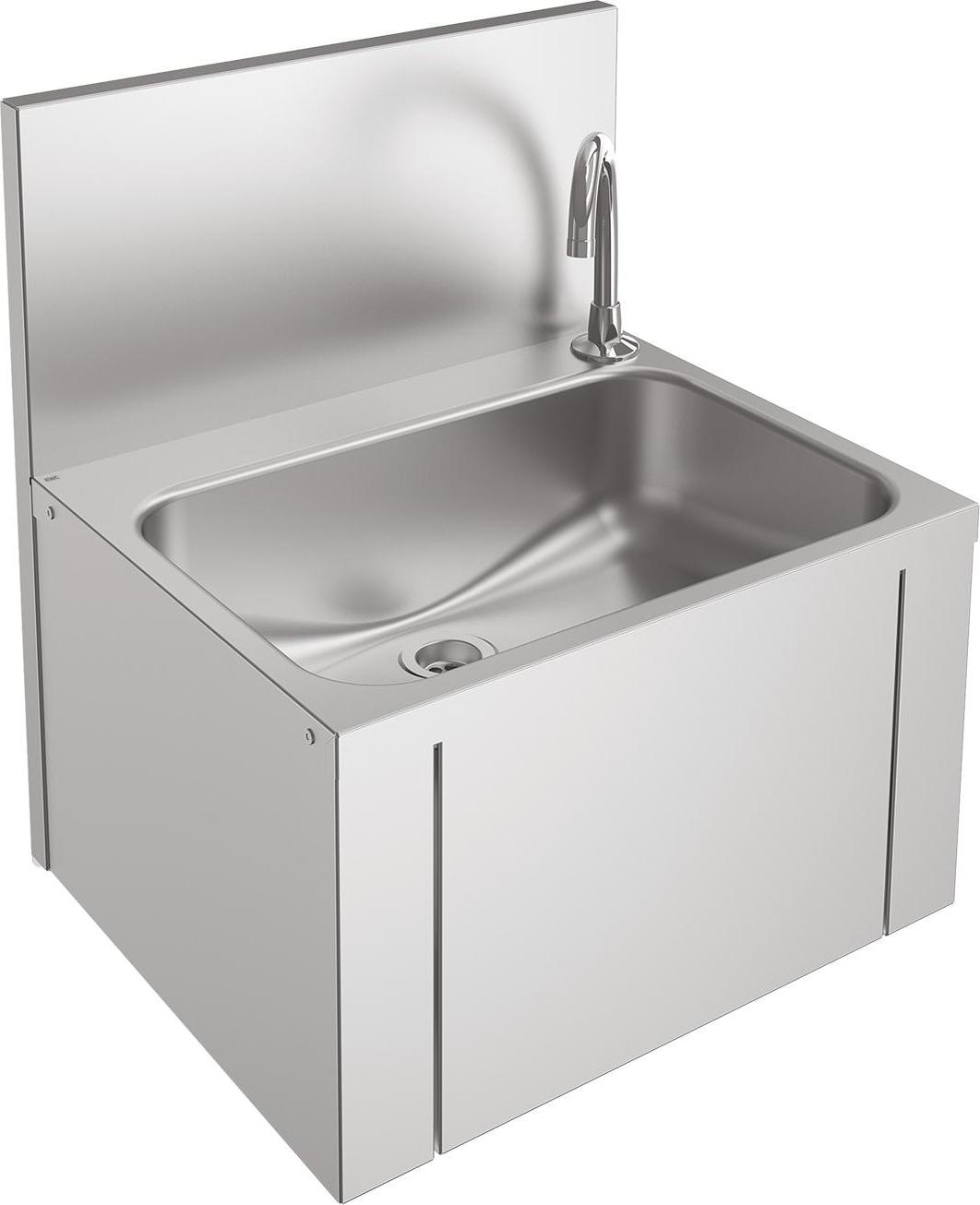 KWC AR Einzelwaschtisch, ANIMA, Edelstahl, 460x520x380 mm, Kniebetätigung 2000101025
