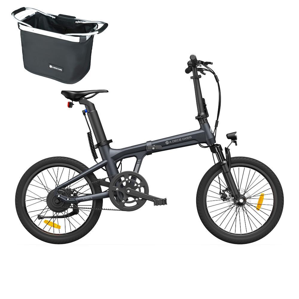ADO EBike Air 20S Skladací e-bike, pedelec e-skladací bicykel, e-bike, 250W (verzia absorbujúca nárazy), 20 palcov, 18 kg Smart APP